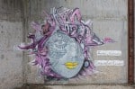 De nombreuses œuvres de "street art", telles que ce graffiti, sont présentes sur les deux sites, témoignant de leur facilité d