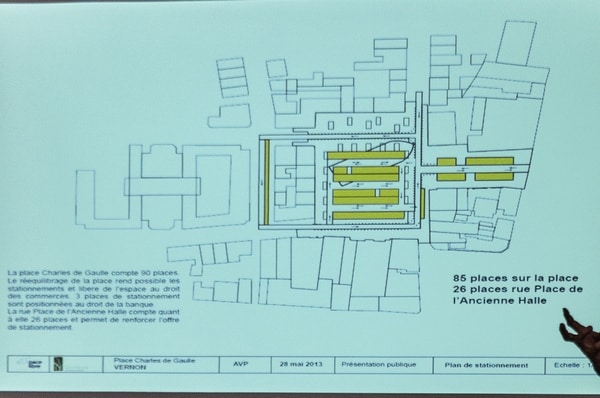 Le stationnement tel que prévu par le cabinet Berim. Il faut y ajouter, dans la dernière version, des places de stationnement supplémentaires rue des Tanneurs.